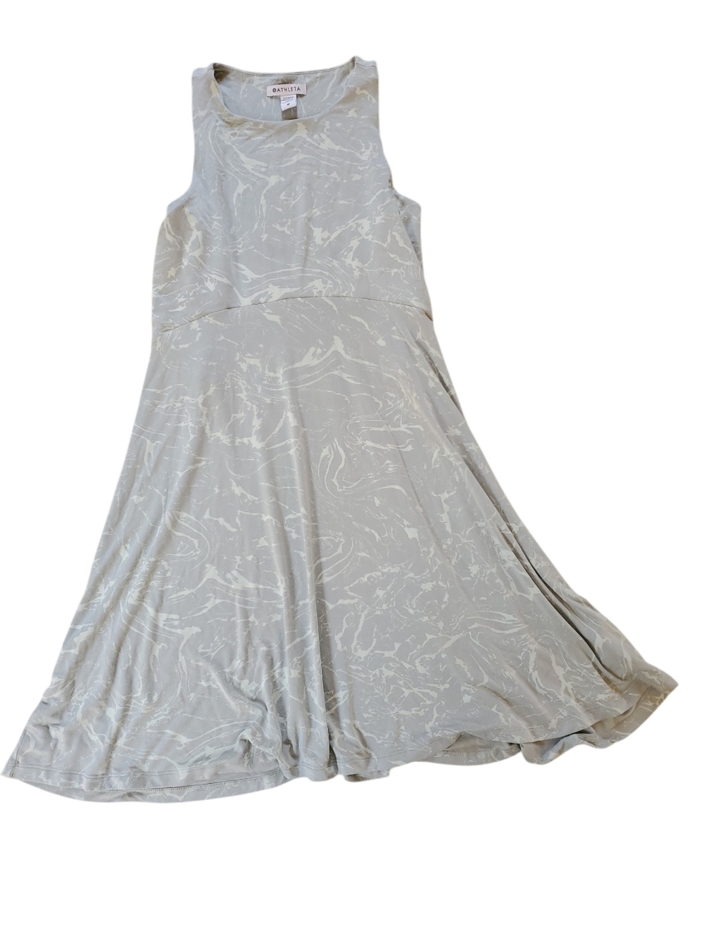 Athleta Santorini Thera Printed Dress Womens M Grey White